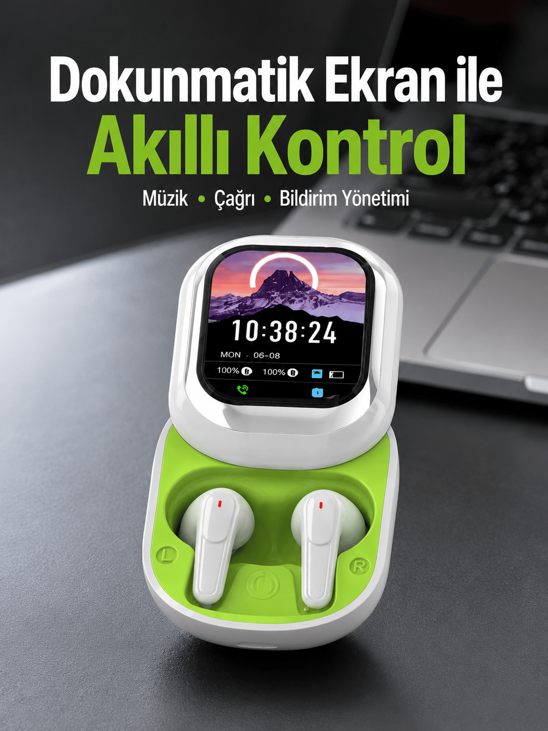 Dokunmatik Ekranlı Aktif Gürültü Azaltma Özellikli Kablosuz Kulaklık V5.4