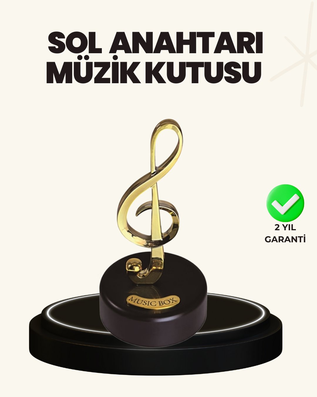 Dönen Sol Anahtarı Figürlü Müzik Kutusu Şık Hediyelik Dekor