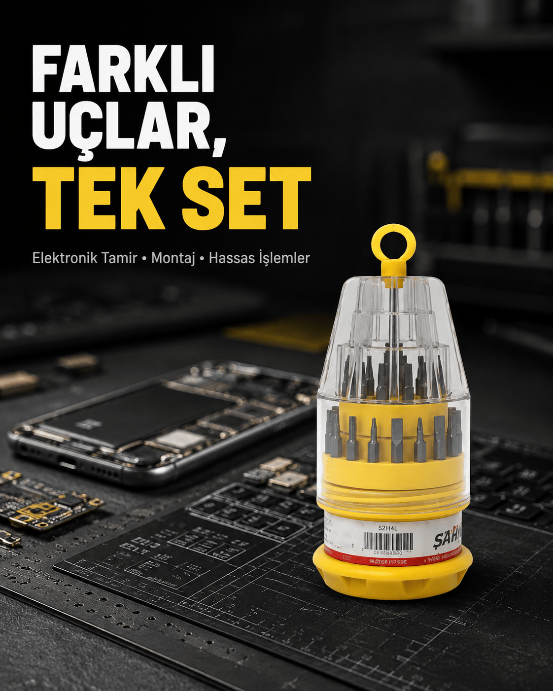 Elektronik Tamir Tornavida Seti Ateşe Dayanıklı ve Ergonomik