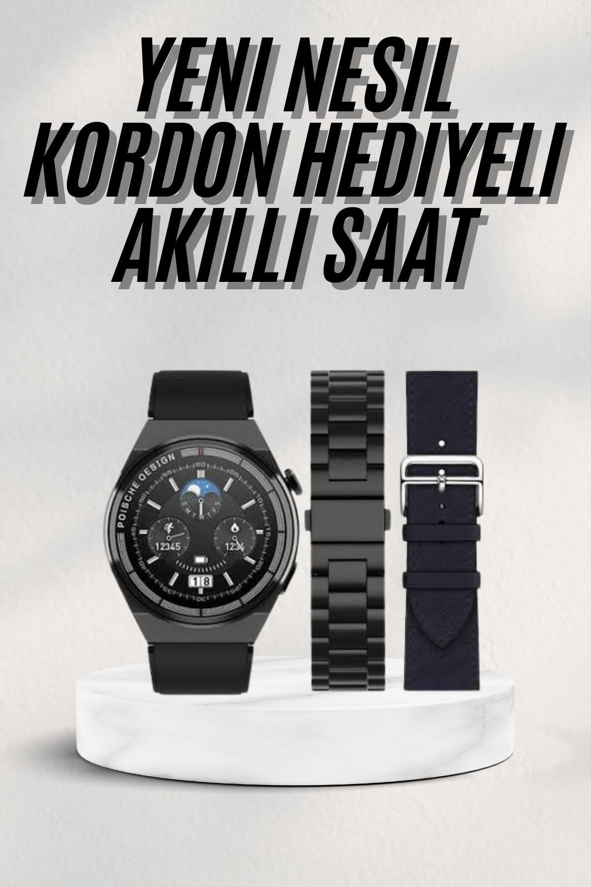 En Çok Tercih Edilen Akıllı Saat Amoled Ekran Nabız Sensörü GPS Uyumlu Adımsayar