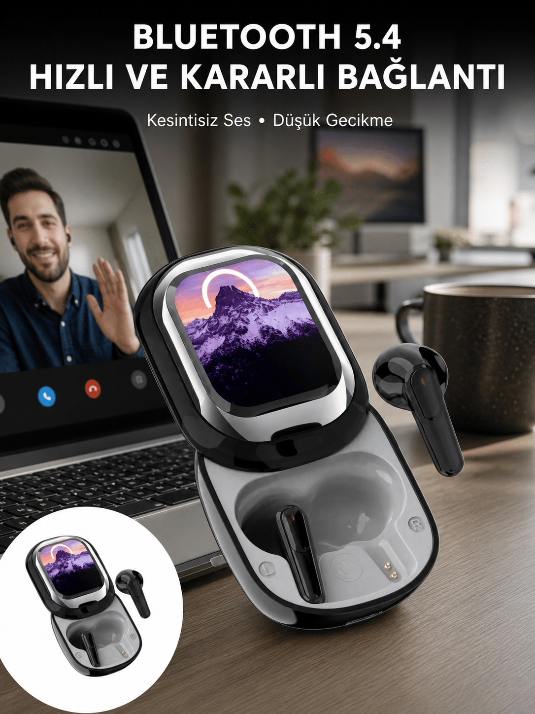 ENC Destekli Bluetooth 5.4 Kulaklık – EQ Ayarlı, Akıllı Kutulu