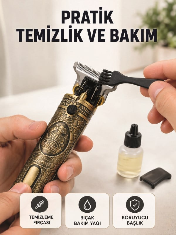 Erkek Bakım Tıraş Makinesi 1500 mAh Lityum Batarya 1 mm 2 mm 3 mm Taraklı