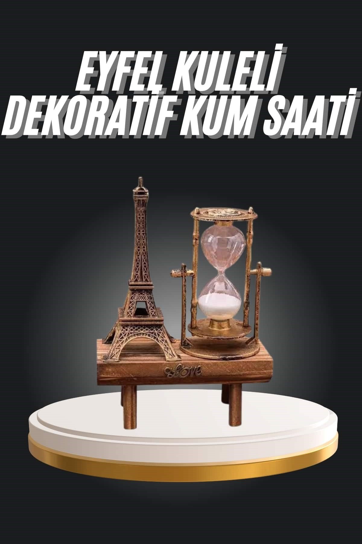 Eyfel Kuleli Kum Saati Dekoratif Hediyelik Eşya Retro Eyfel Kulesi