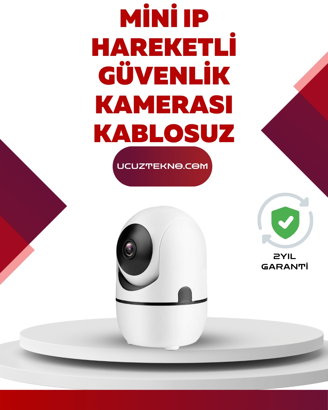 Full HD 1080P Kablosuz Güvenlik Kamerası – Hareket Takip, Gece Görüşü ve İki Yönlü Ses Özellikli