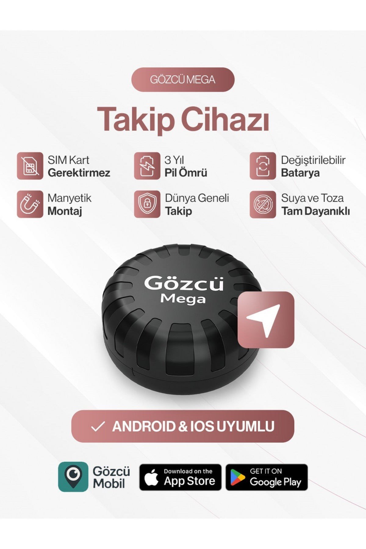 Gözcü Mega (SIM Kart gerektirmez, IP68, 5 Yıl Pil)
