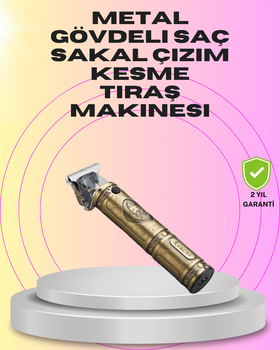 Güçlü Motorlu, 4 Kılavuz Taraklı Kompakt Saç Kesme Makinesi – Uzun Pil Ömürlü