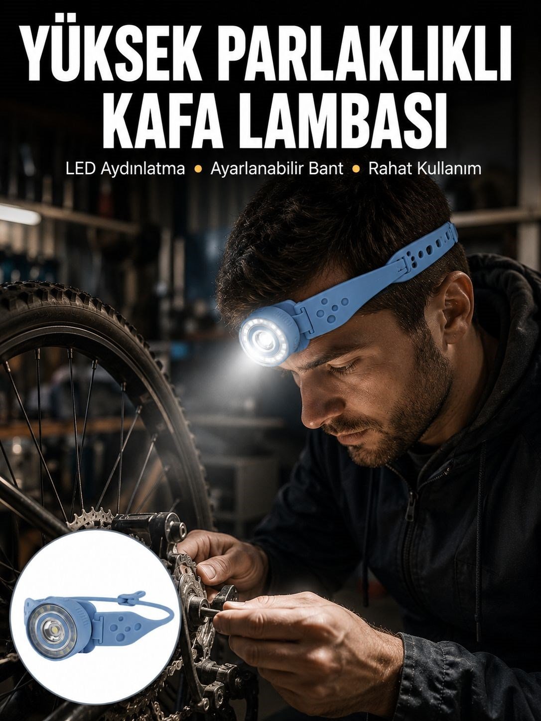 Hafif ve Taşınabilir Kamp Kafa Lambası Ayarlanabilir Işık Yeni Nesil