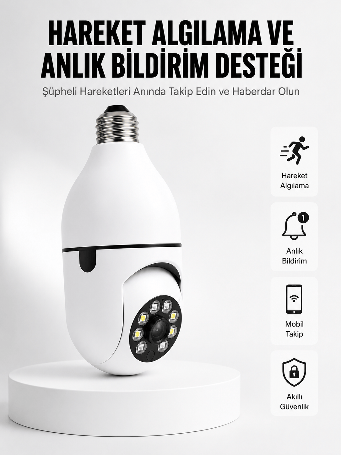 Hareket Algılamalı Kablosuz Akıllı Ev Güvenlik Kamerası Yeni Nesil