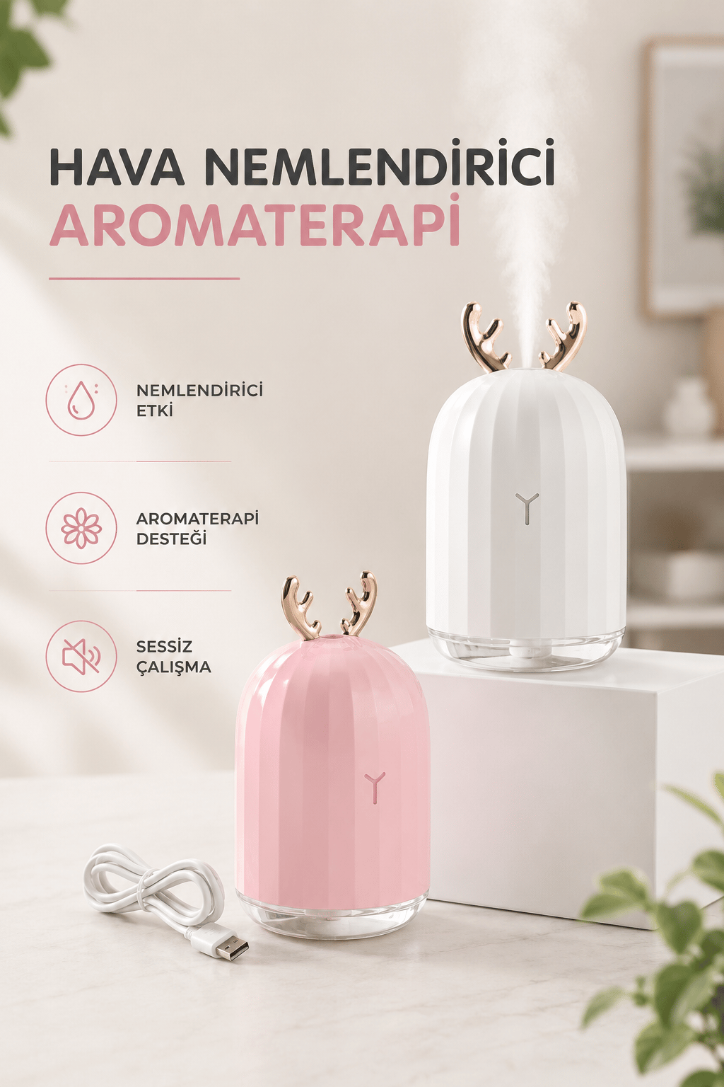 Hava Nemlendirici Aromaterapi Hava Temizleyici Renk Değiştirebilen