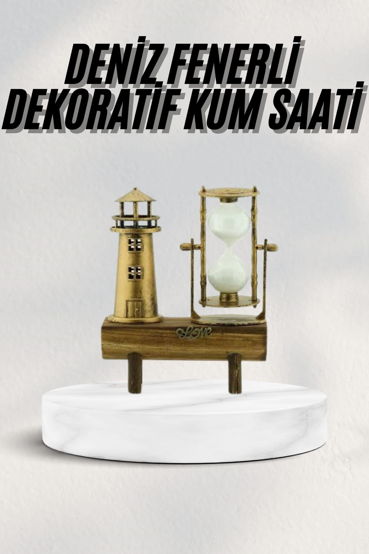 Hediyelik Kum Saati Retro Dekoratif Deniz Feneri Kum Saati
