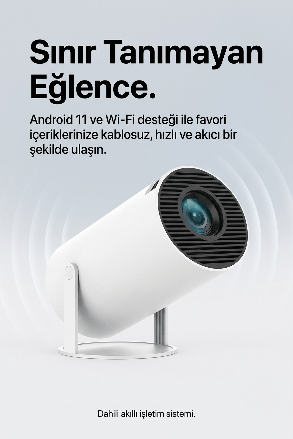 HY300 Mini Projeksiyon 4K Destekli – Android WiFi Bluetooth