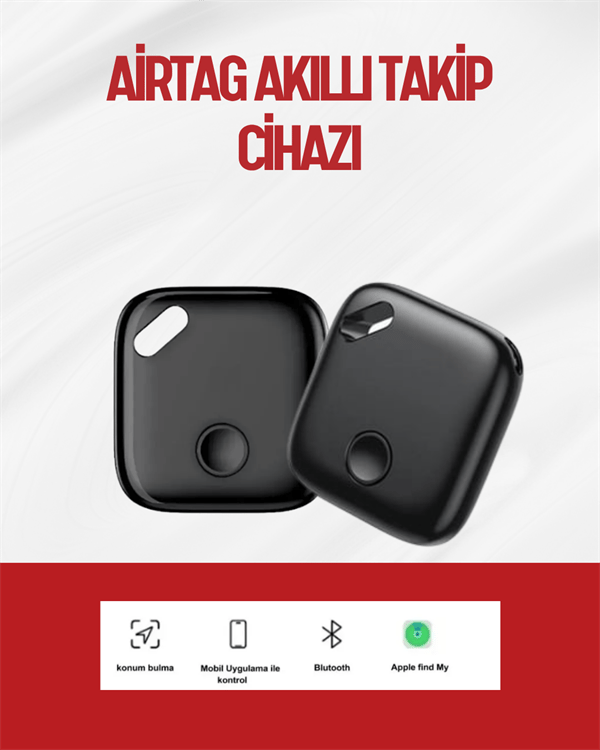 iOS Uyumlu Smart Tag | Uzun Pil Ömrü | Bul Uygulaması ile Entegre Akıllı Takip Cihazı