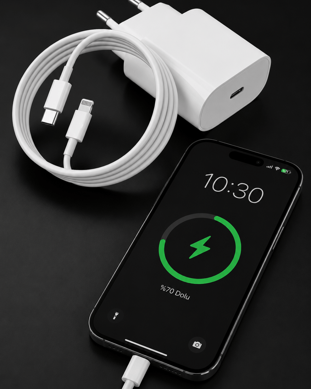iPhone 14 13 12 11 8 Plus 7 Uyumlu 20W PD Hızlı Şarj Seti