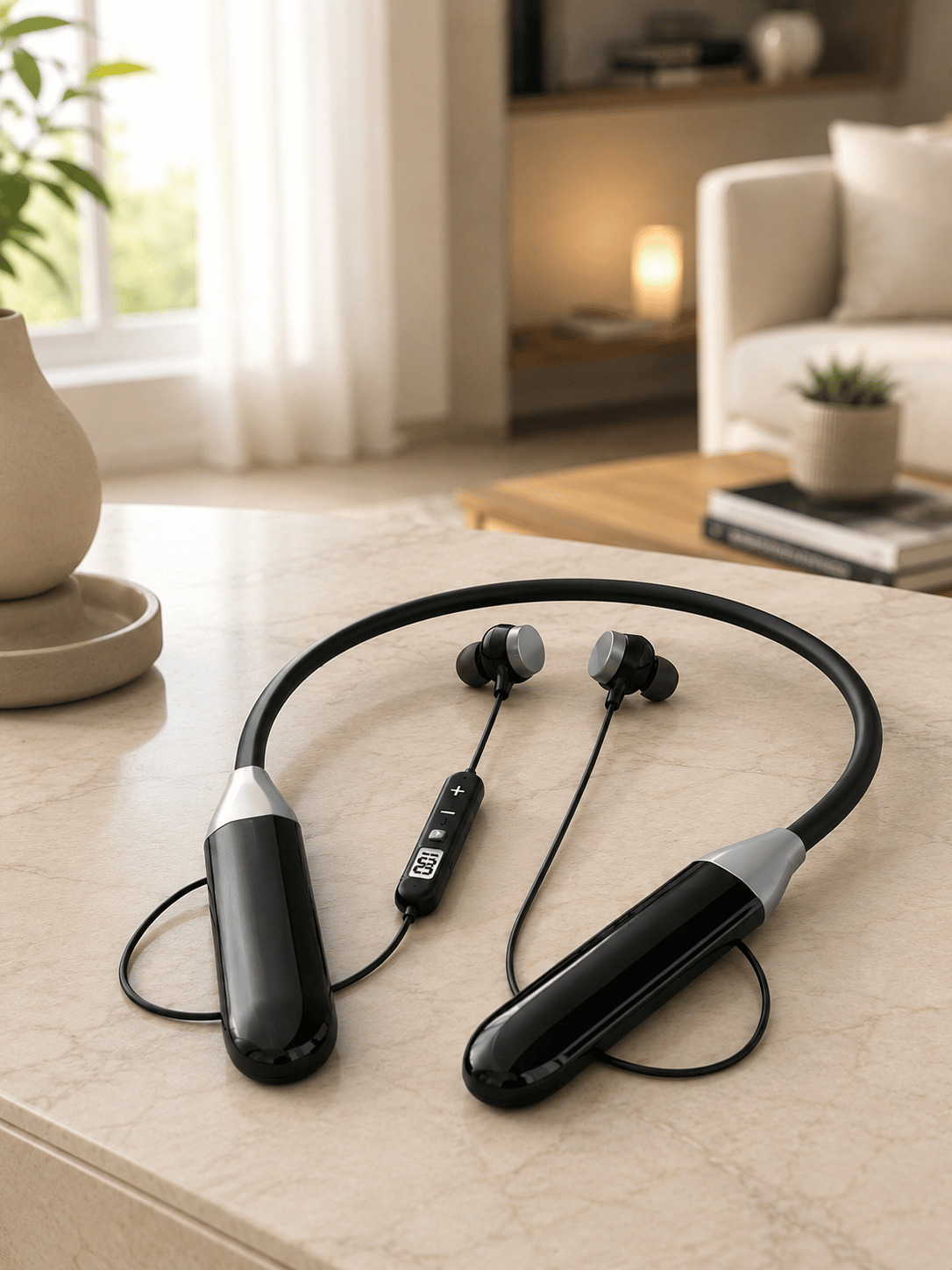 Kablosuz Bluetooth Boyun Kulaklığı Mikrofonlu Müzik Dinleme Çağrı Cevaplama Ses Kontrollü Kulak İçi Kulaklık