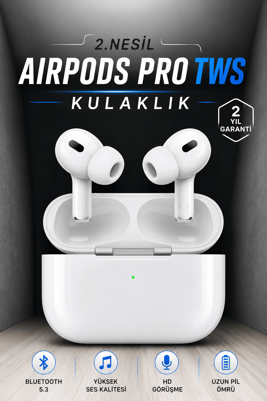Kablosuz Bluetooth Kulaklık Gürültü Önleme, Su Geçirmez, Mikrofonlu