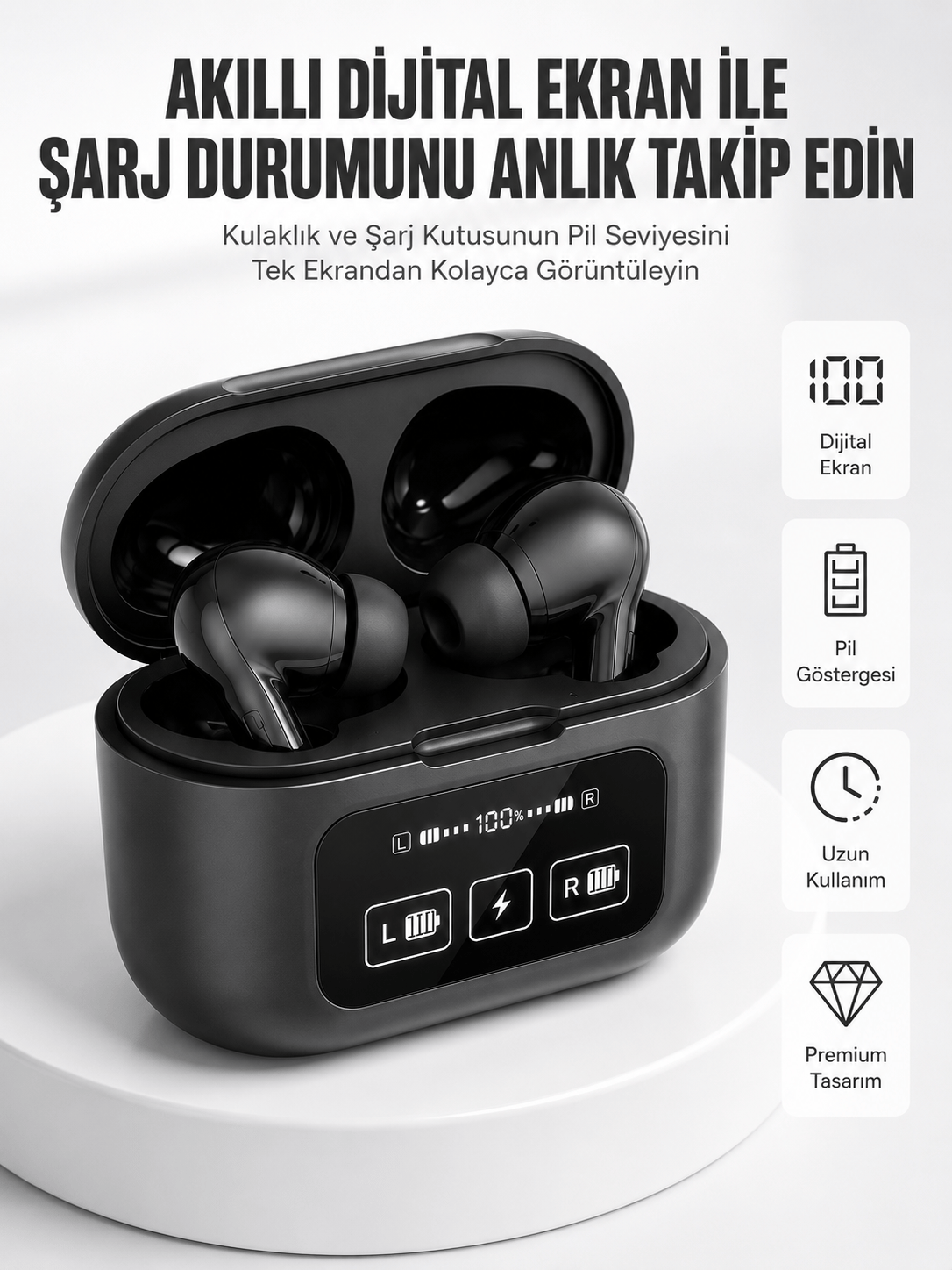 Kablosuz Bluetooth Kulaklık Pro Yeni Nesil Dokunmatik Kontrol