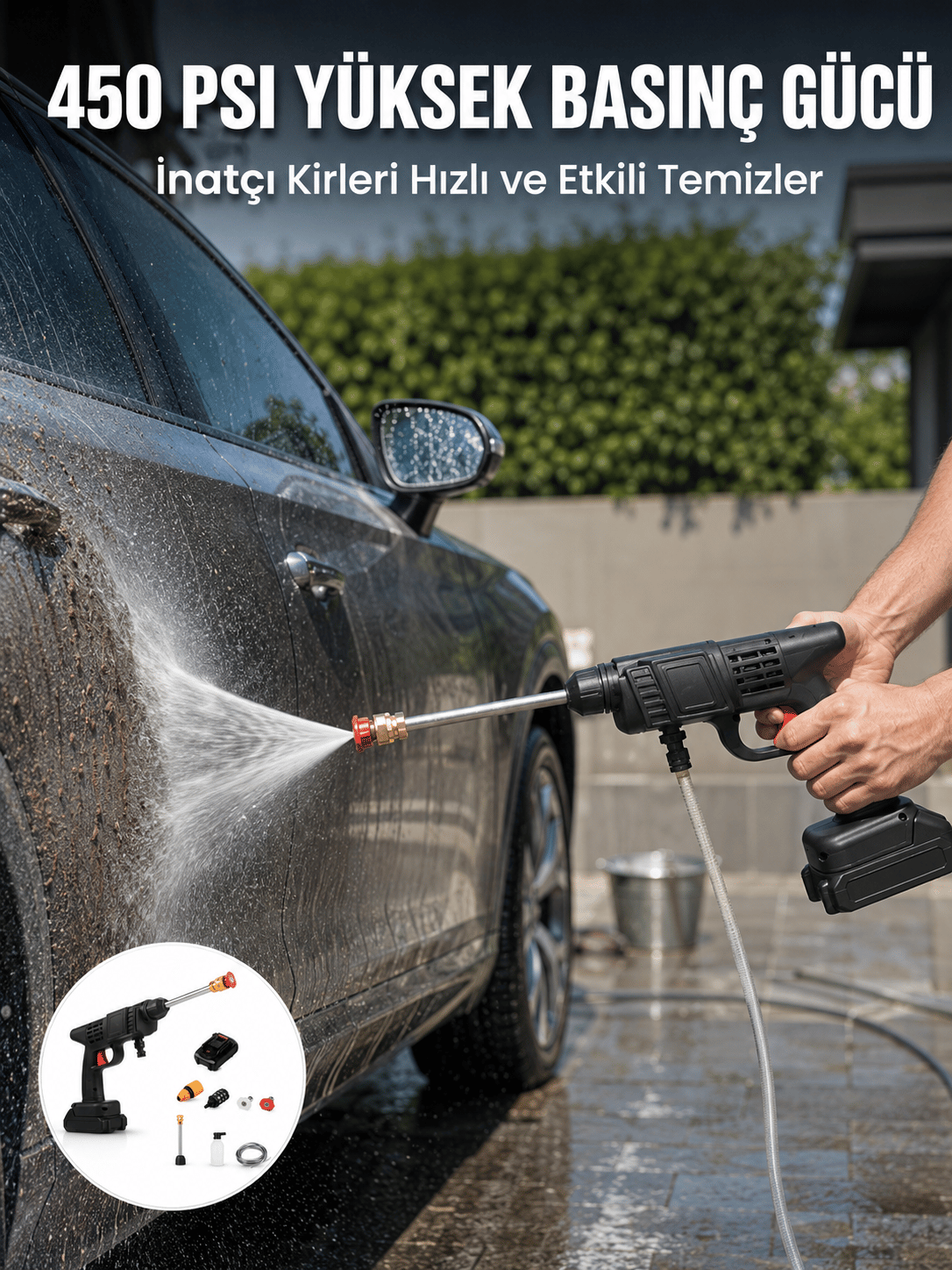 Kablosuz Taşınabilir Basınçlı Yıkama Tabancası Köpük Şişeli