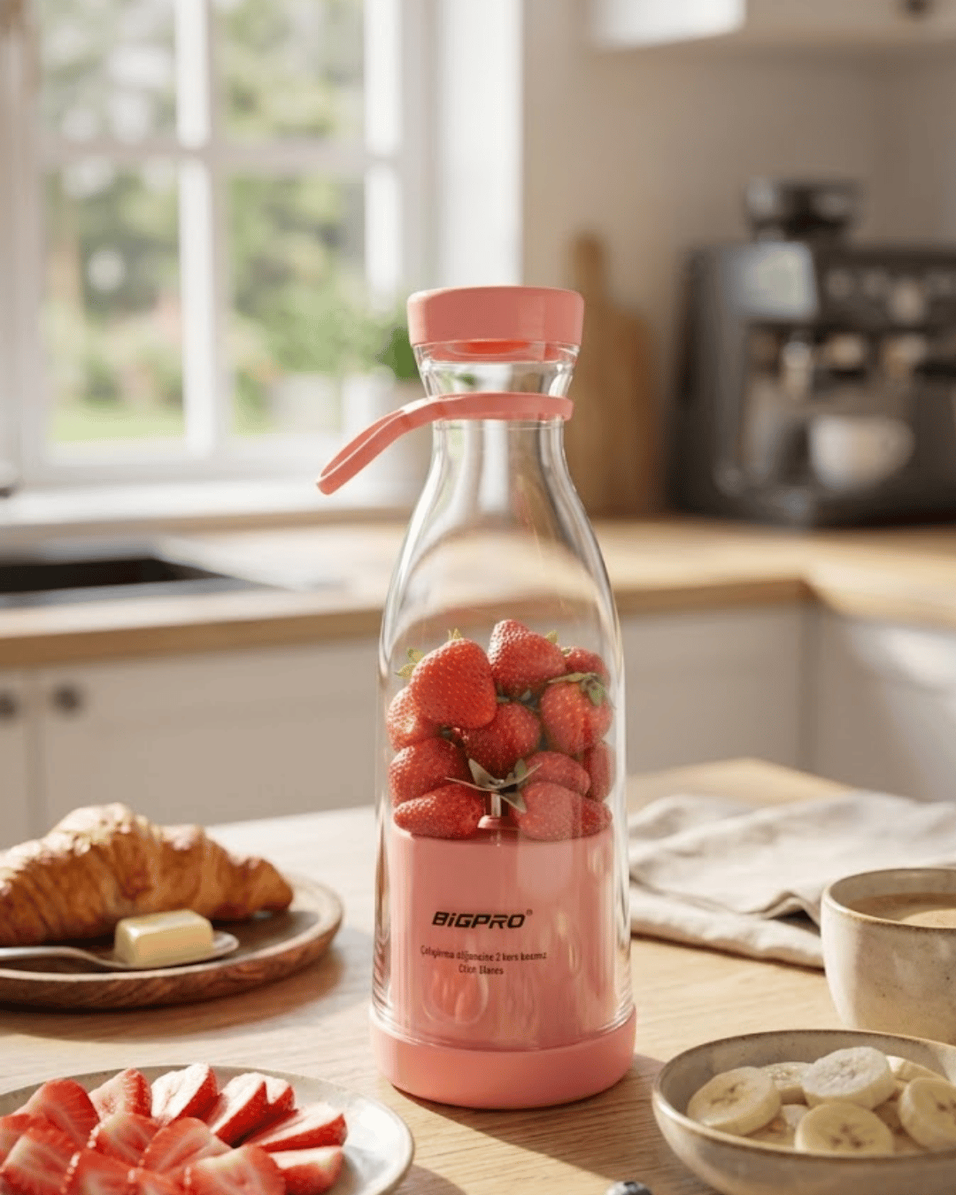 Kablosuz Taşınabilir Blender Smoothie Milkshake Hazırlama Tek Tuş Kullanım