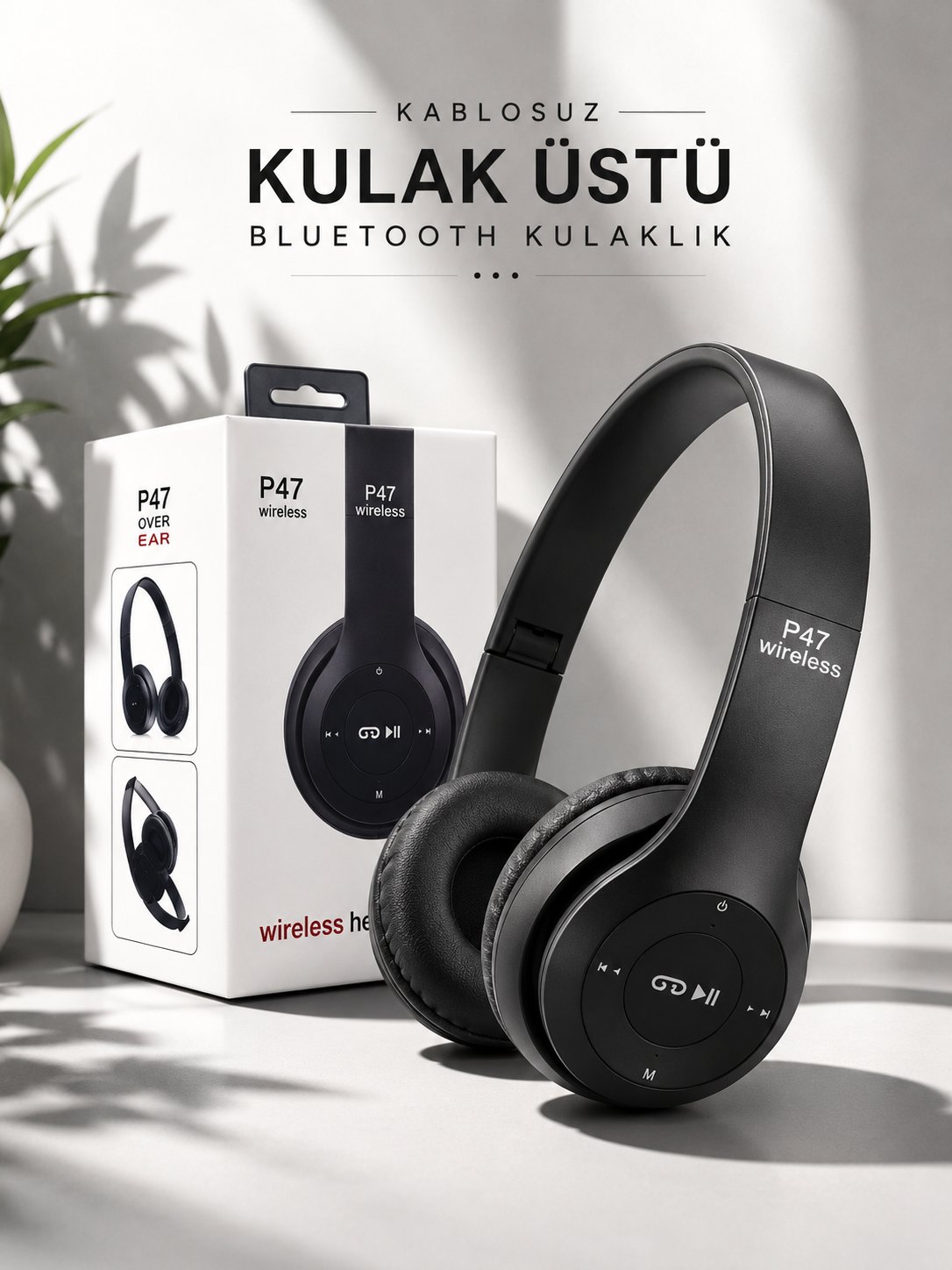 Kulak Üstü TF Kart ve AUX Destekli Ergonomik Bluetooth Kulaklık