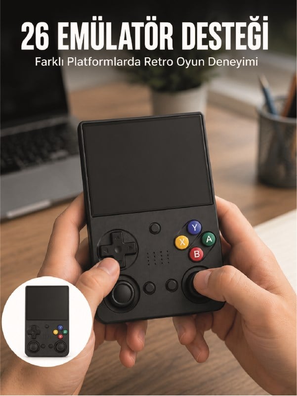 LCD Retro Oyun Konsolu TV Bağlantı Destekli Çift Analog Joystick El Tipi Konsol