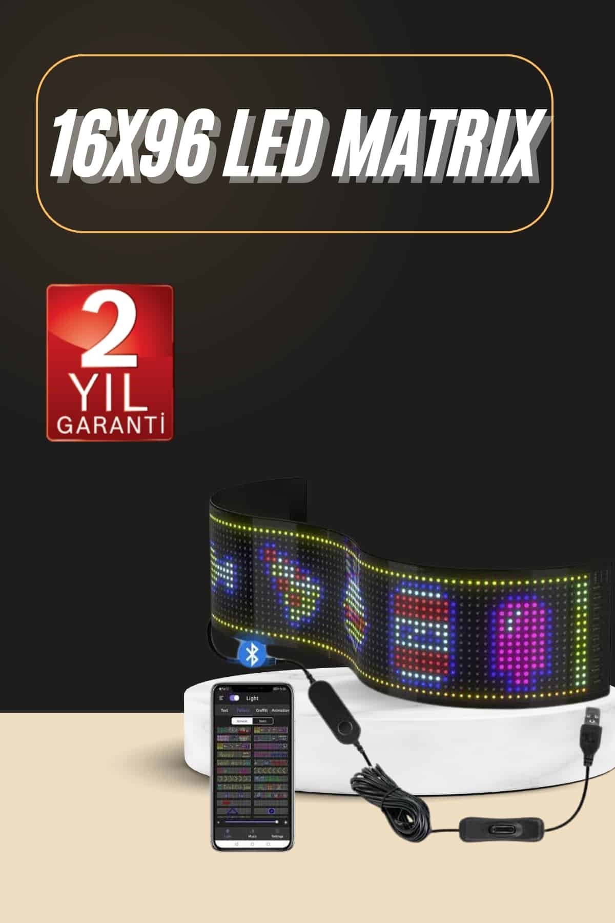 Led Ekran Matrix Panel En Büyük Boy 16X96 Araba Yazısı