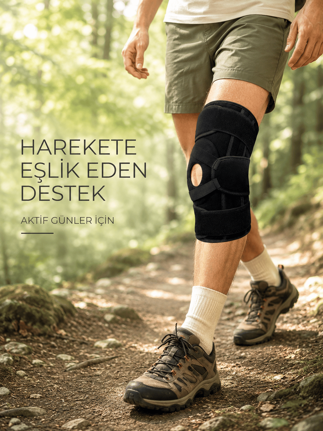 Ligamentli Patella Dizlik Silikon Pedli Yan Destekli Ayarlanabilir Sporcu Dizliği
