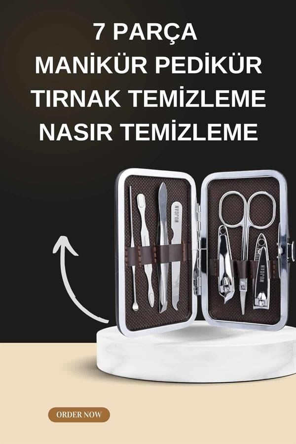 Manikür Pedikür Seti İkili Set El ve Ayak Bakımı Nasır Temizleme Protez Tırnak Çıkarma