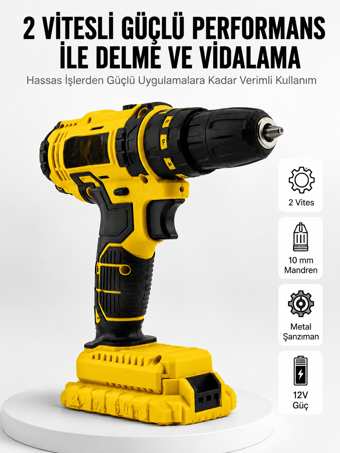 Matkap Seti 24 Parça Çift Bataryalı Darbeli Led Işıklı Vidalama