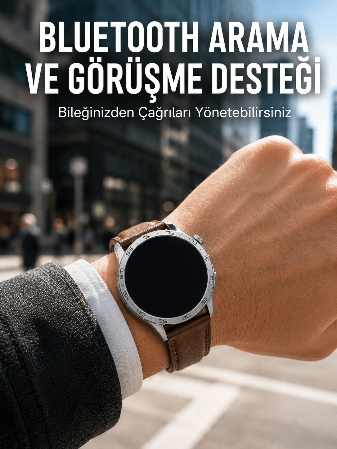 Metal, Deri ve Silikon Kordonlu Çok Fonksiyonlu Akıllı Saat