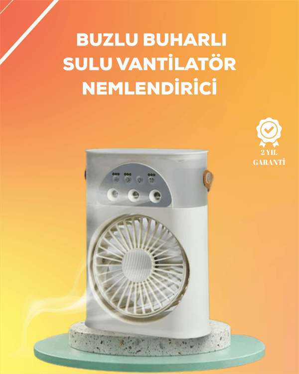 Mini Klima Fan | USB'li, 7 Renk Gece Işığı, 3'ü 1 Arada Fonksiyon
