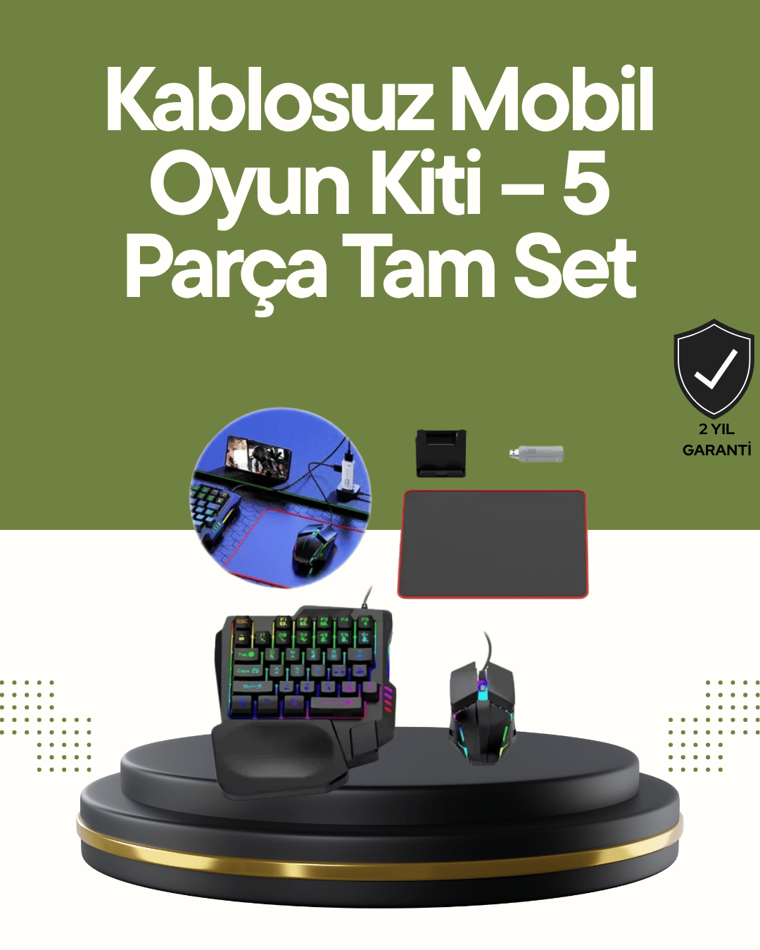 Mobilde Konsol Deneyimi – 5in1 Bluetooth Oyun Seti (Android Uyumlu)