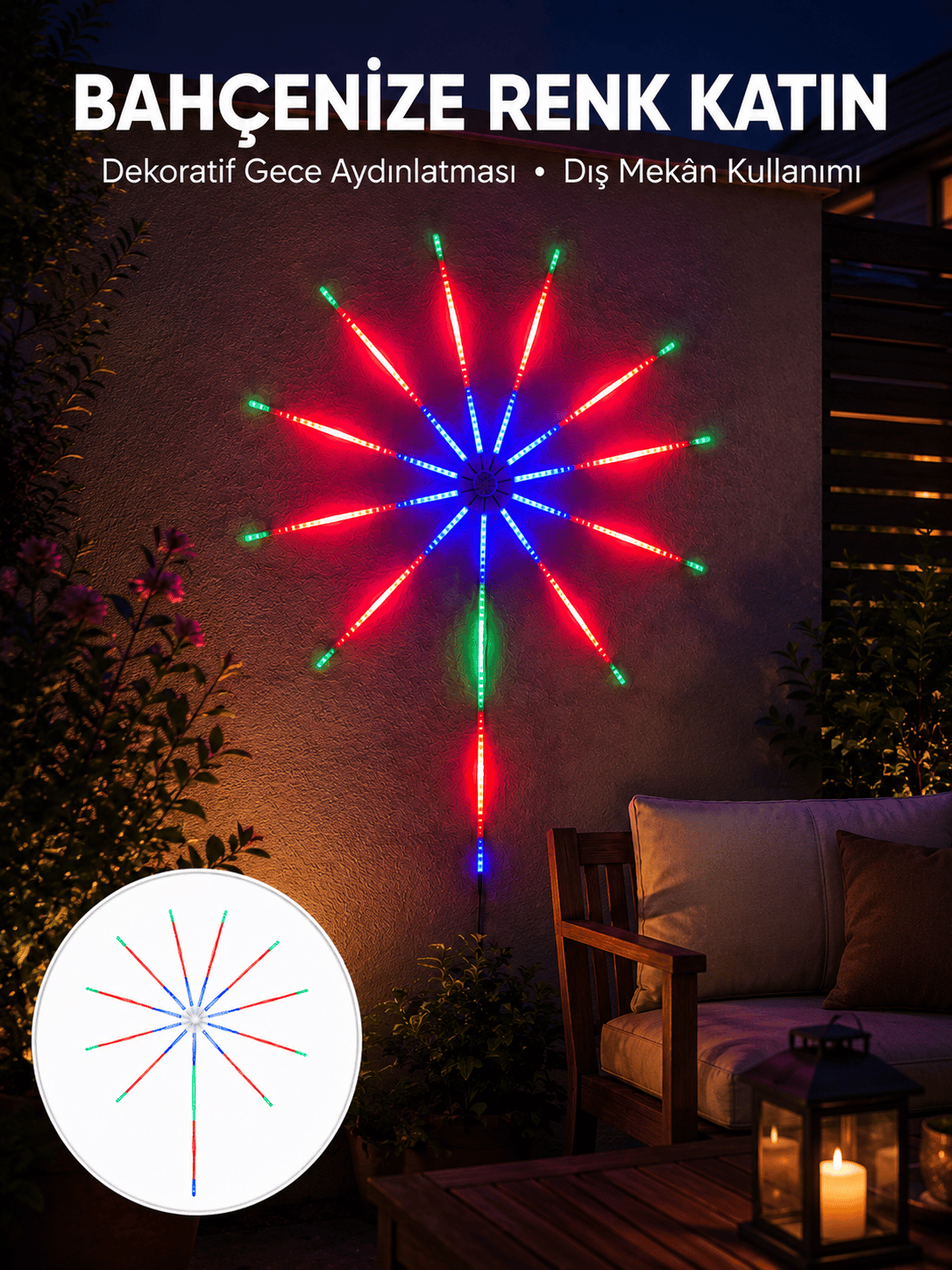Modüler RGB LED Duvar Işığı  Efektli Uzaktan Kumandalı Yeni Nesil