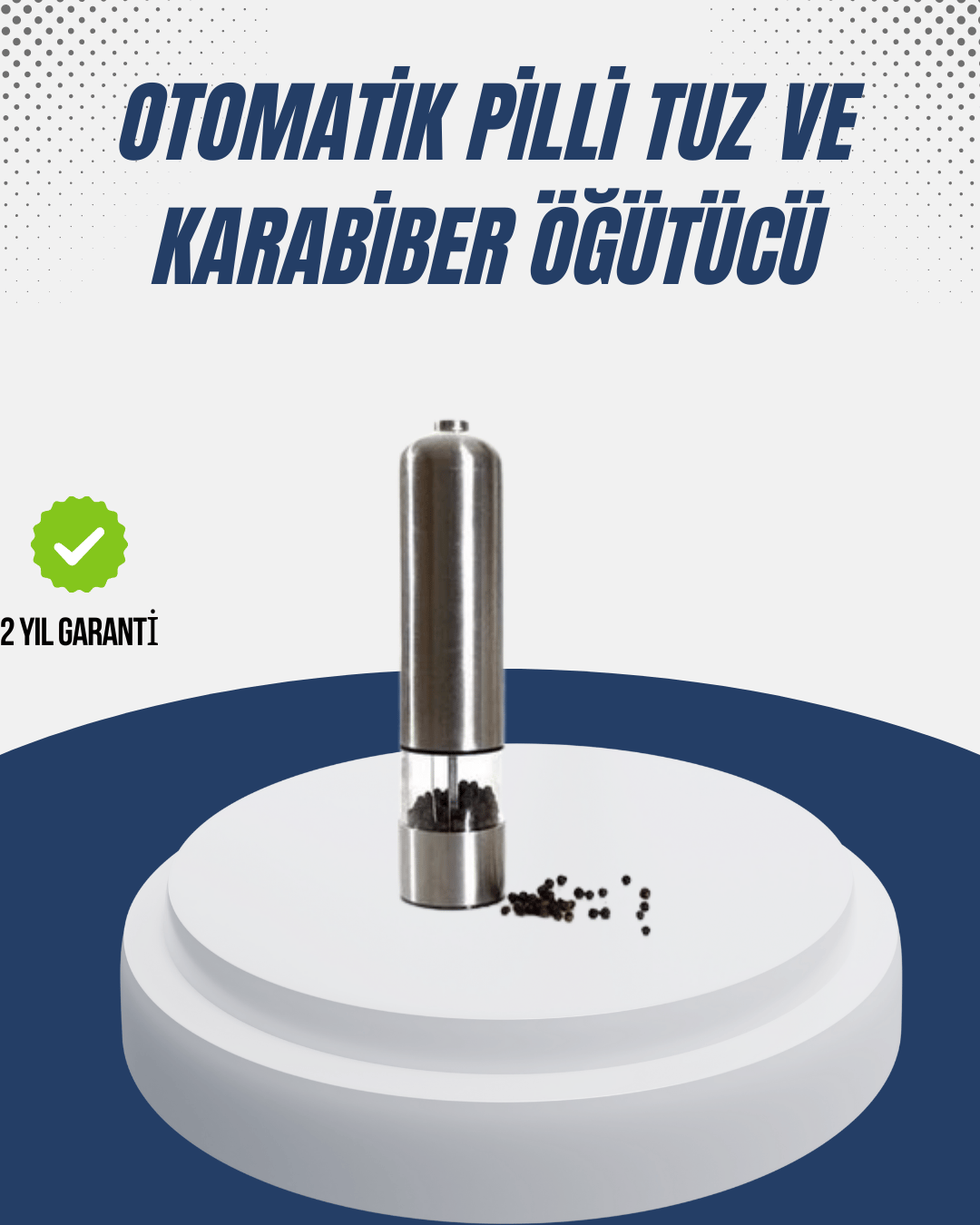Otomatik Baharat Değirmeni Paslanmaz Gövde Ergonomik Tasarım