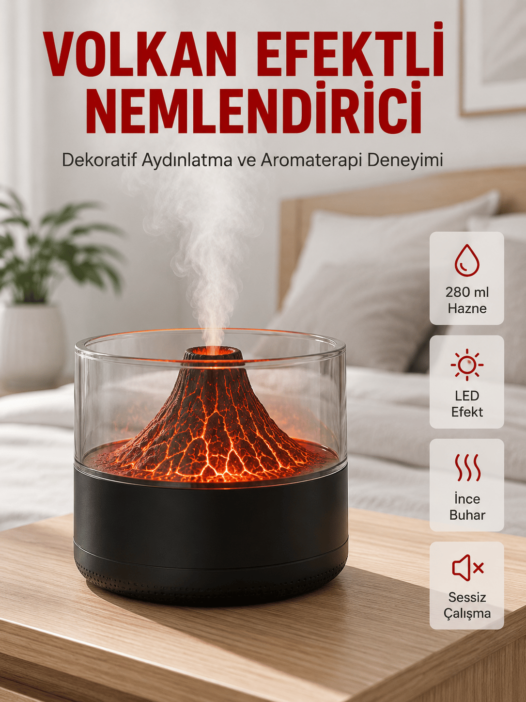 Otomatik Kapanma Özellikli Ultrasonik Hava Nemlendirici