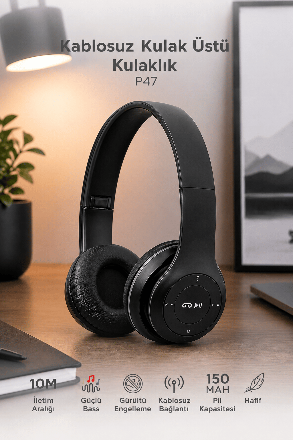 P47 FM'li Bluetooth Kulaklık