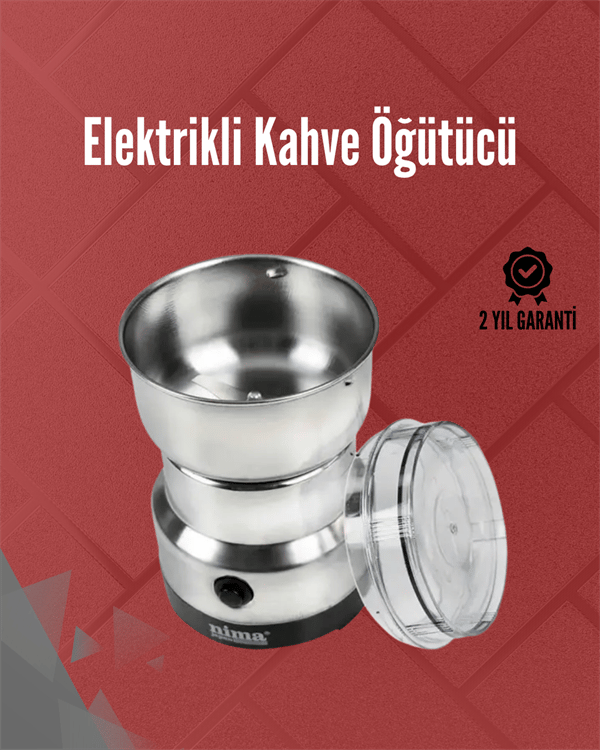 Paslanmaz Çelik Elektrikli Kahve Değirmeni | Sessiz, Hızlı, Çok Amaçlı Öğütücü (200W)