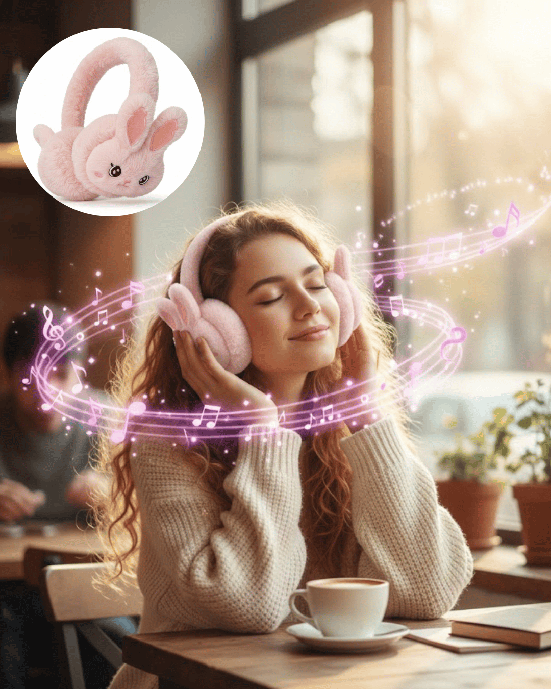 Peluş Kulaklıklı Bluetooth Kablosuz Müzik Dinleme ve Görüşme Özellikli