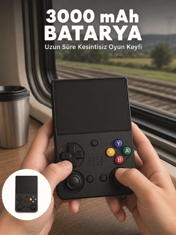 Retro Taşınabilir Oyun Konsolu 3.5 İnç IPS Ekran 26 Emülatör Destekli 64GB El Tipi Oyun Cihazı