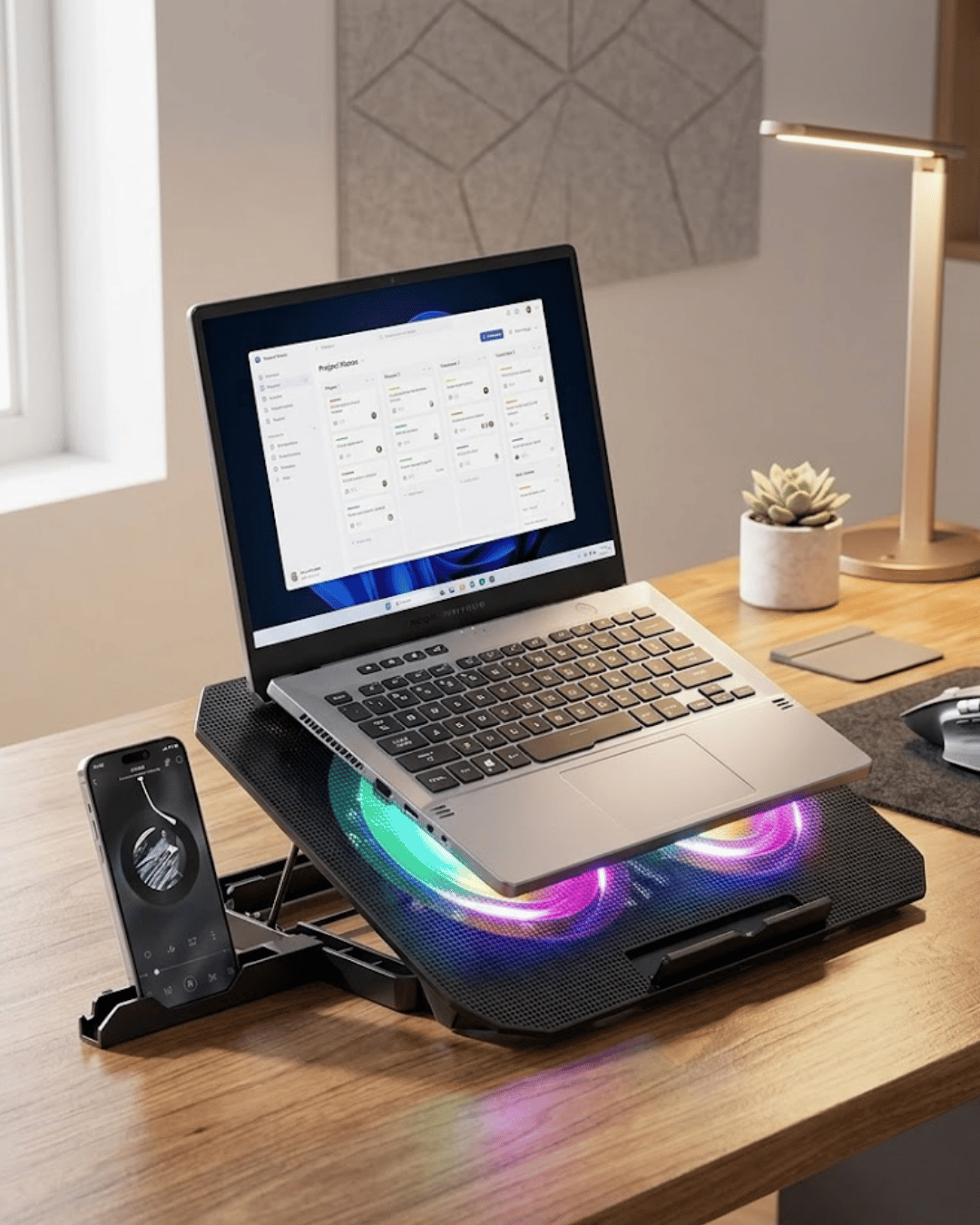 RGB Fanlı Laptop Soğutma Standı USB Girişli Notebook Yükseltici