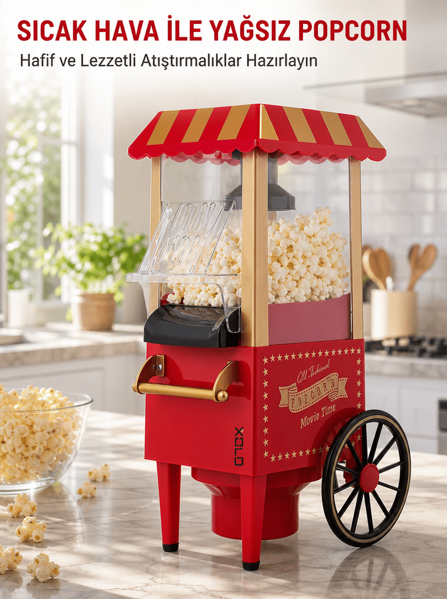 Sağlıklı Atıştırmalıklar İçin Yağsız Popcorn Makinesi