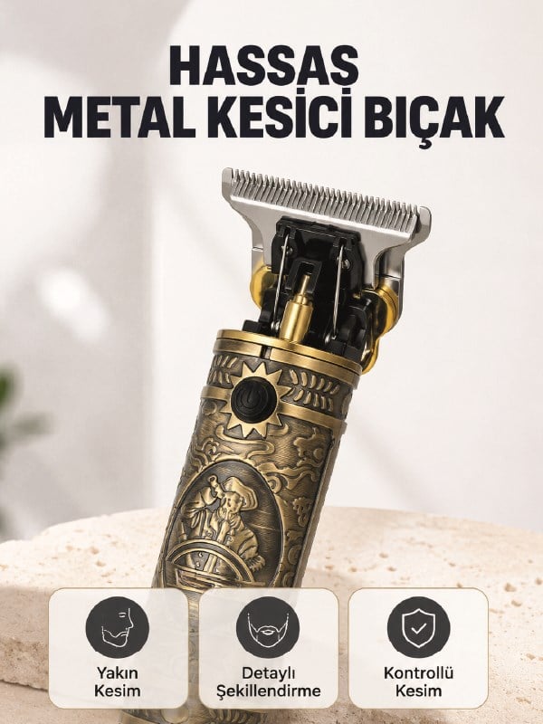 Şarj Edilebilir Saç Sakal Kesme Makinesi 300 Dakika Kullanım 3 Taraklı