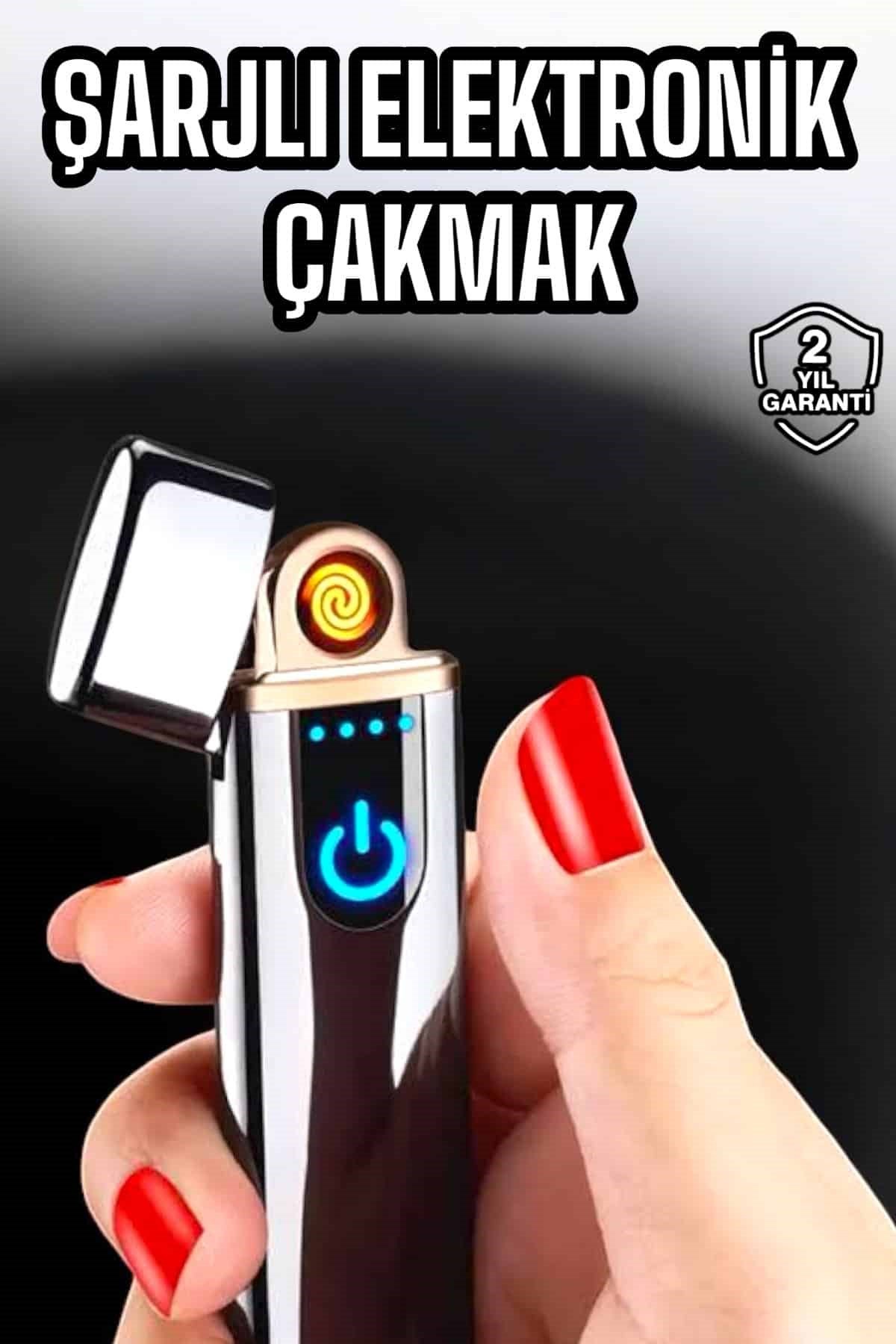 Şarjlı Elektronik Çakmak Dokunmatik Metal Uçlu Çevre Dostu