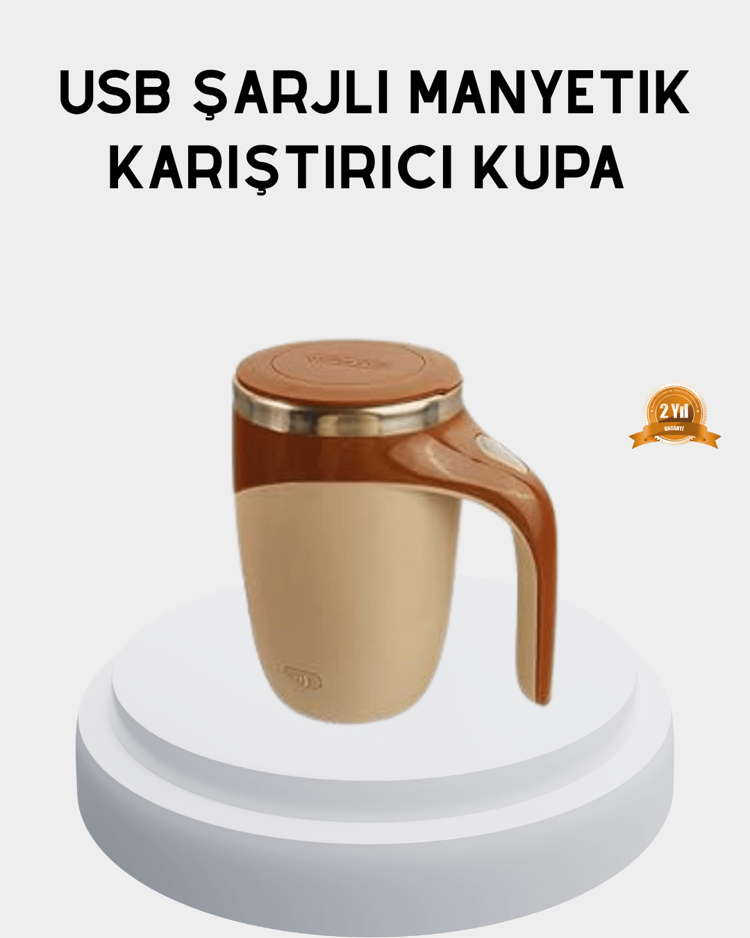 Şarjlı Otomatik Karıştırıcı Kupa Manyetik Mix Kupa Paslanmaz Çelik İç Astar