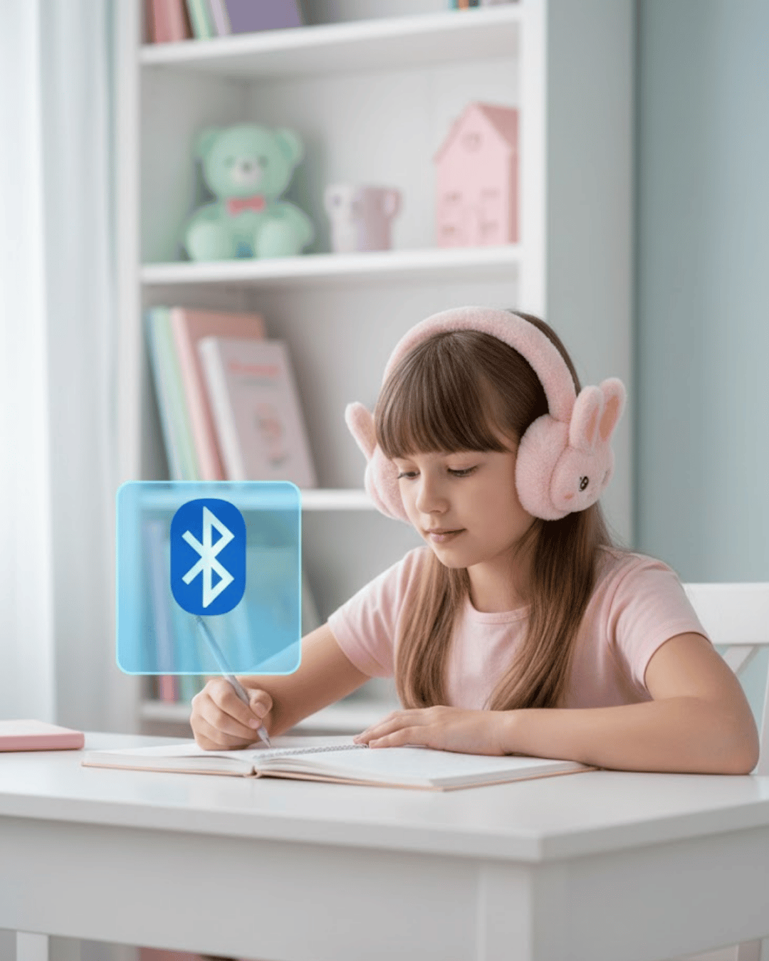 Şarjlı Tavşan Tasarımlı Kablosuz Bluetooth Kulaklık Stereo Ses ve Hafıza Kart Destekli