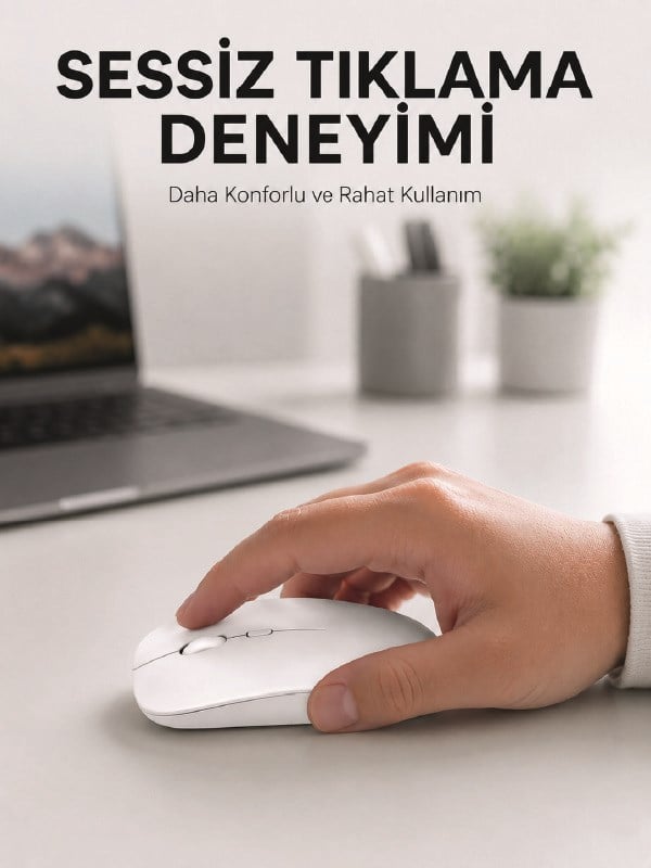 Şarjlı Wireless Mouse Bluetooth Çift Modlu Sessiz Yüksek Hassasiyetli Fare