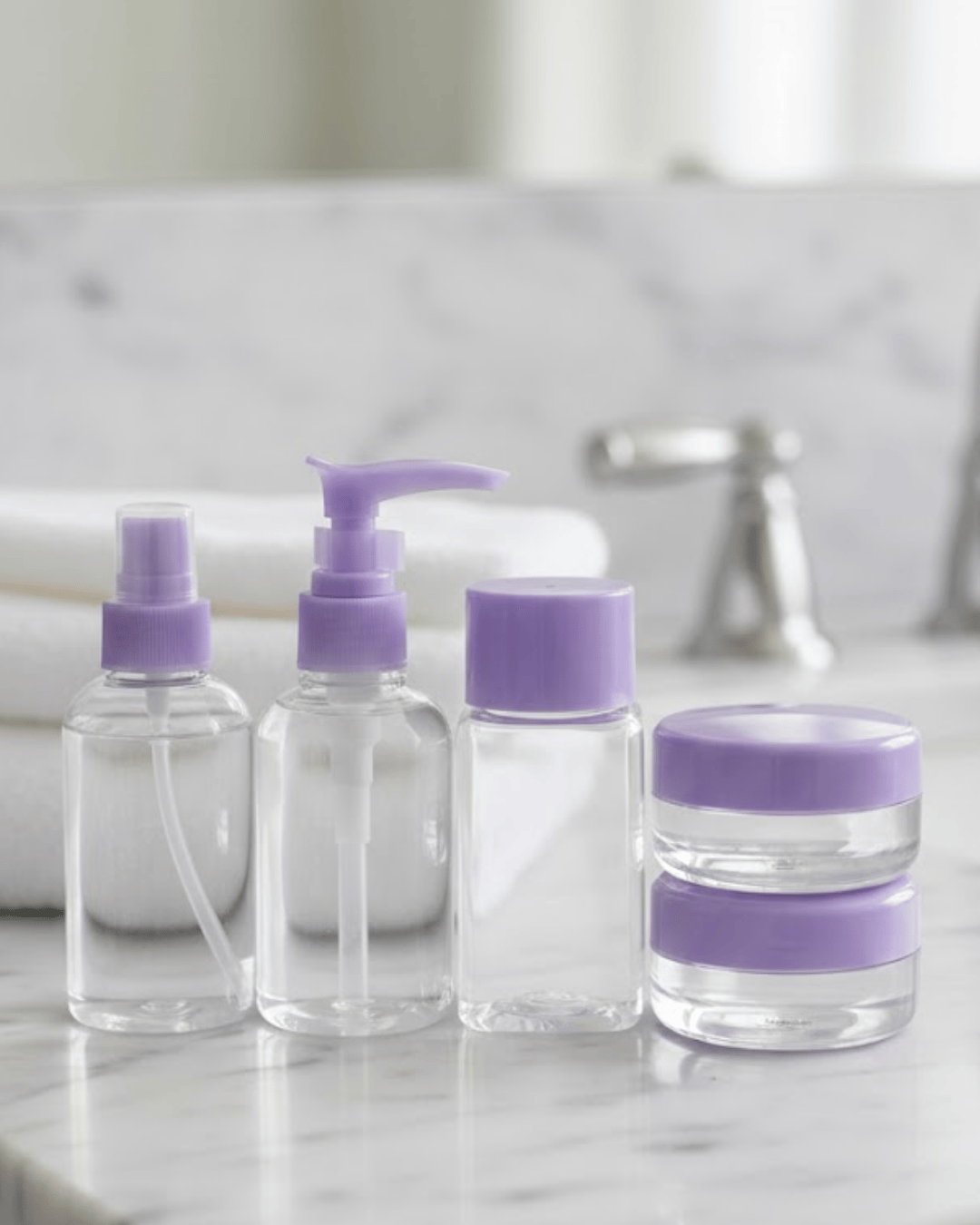Seyahat İçin 5’li Şeffaf Kozmetik Şişe Seti 30 ml