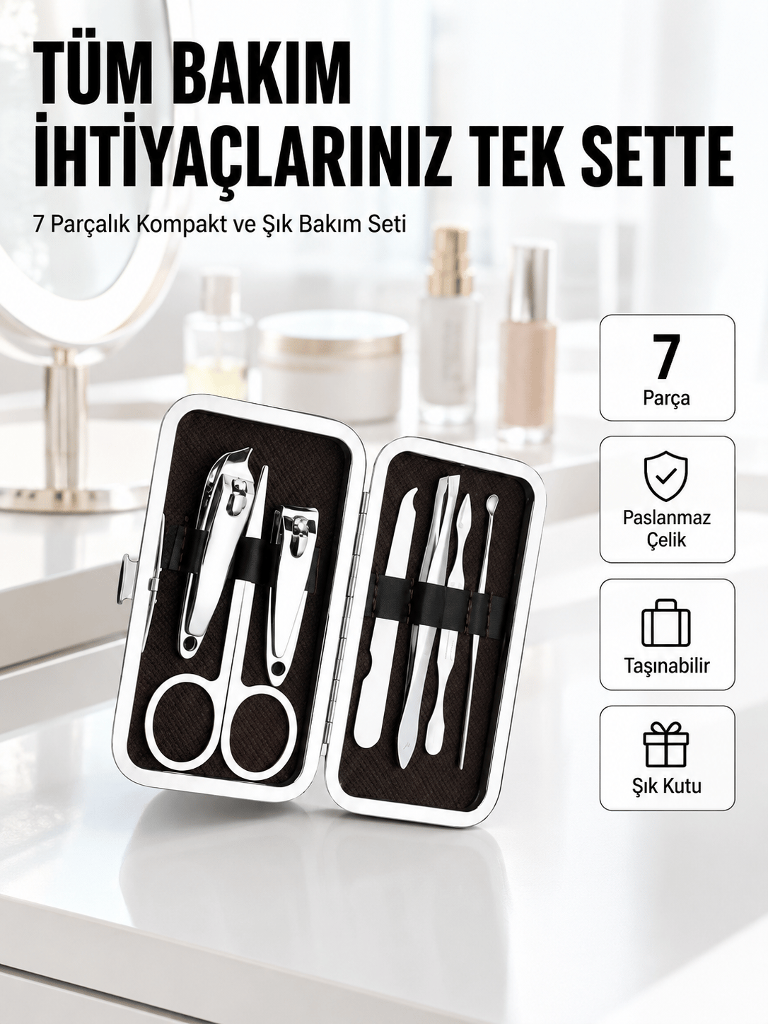 Seyahat İçin Uygun Çok Amaçlı Kişisel Bakım Seti