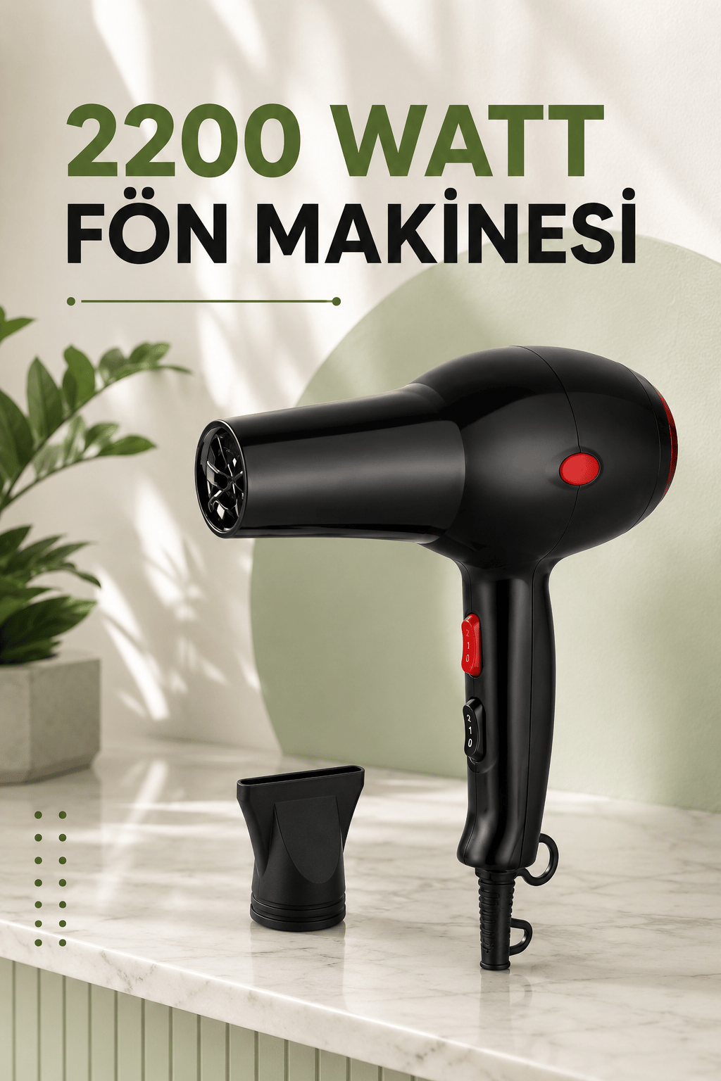 Soğuk ve Sıcak Üfleme Özellikli AC Motorlu Saç Kurutma Makinesi
