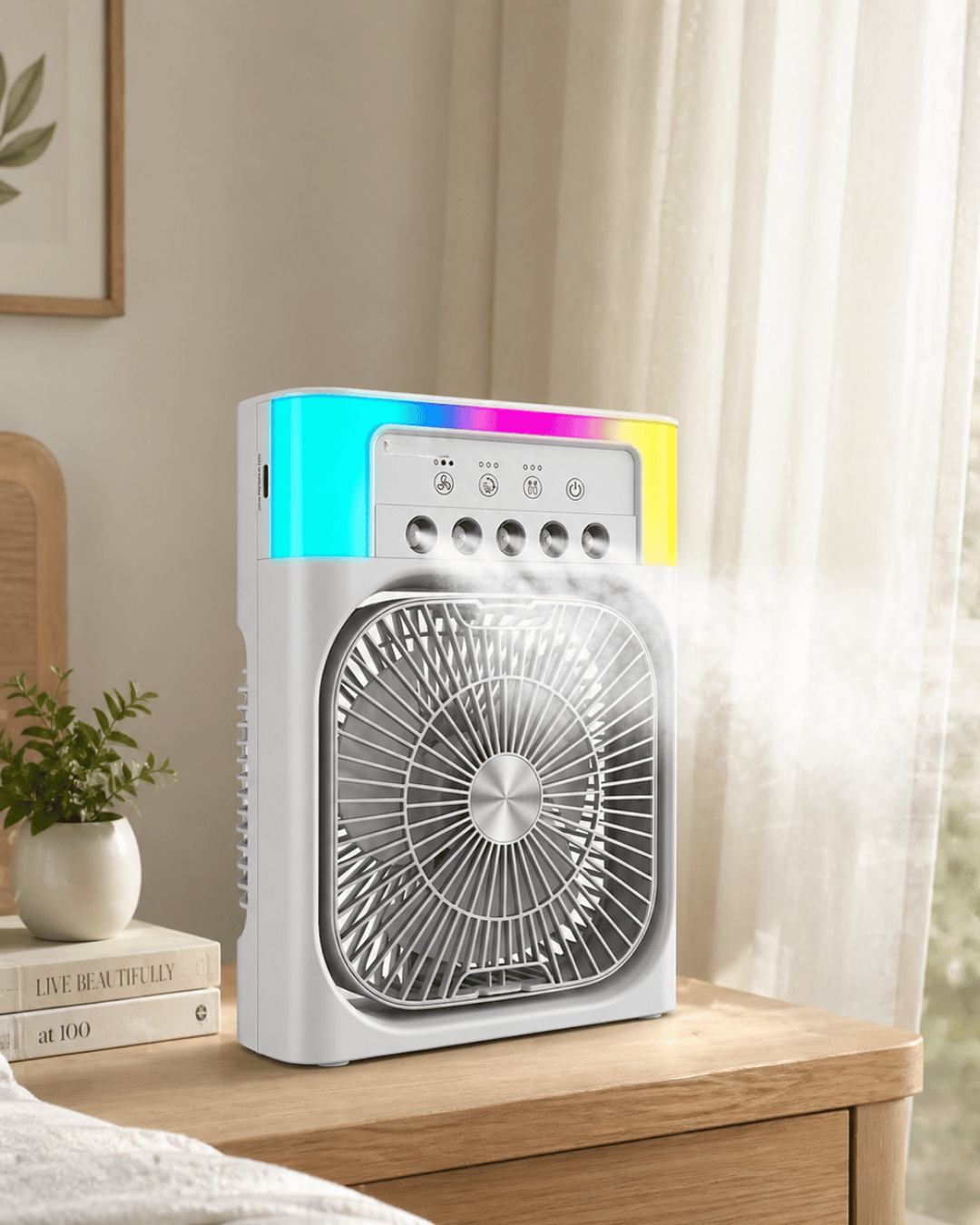 Su Buharlı Mini Klima Fan RGB Işıklı Taşınabilir Serinletici