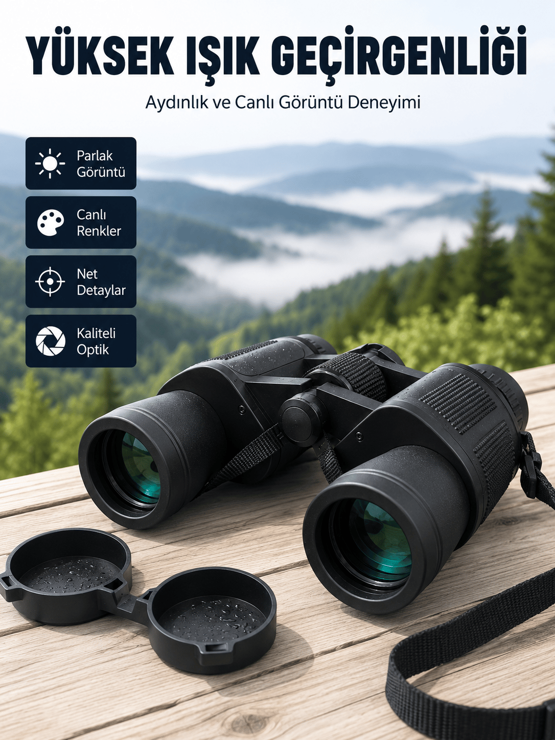 Suya Dayanıklı Profesyonel Dürbün Hassas Odaklamalı Ergonomik Gövdeli